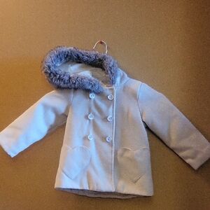 Carter's White and Gray Pea Coats with Textured Wool Blend